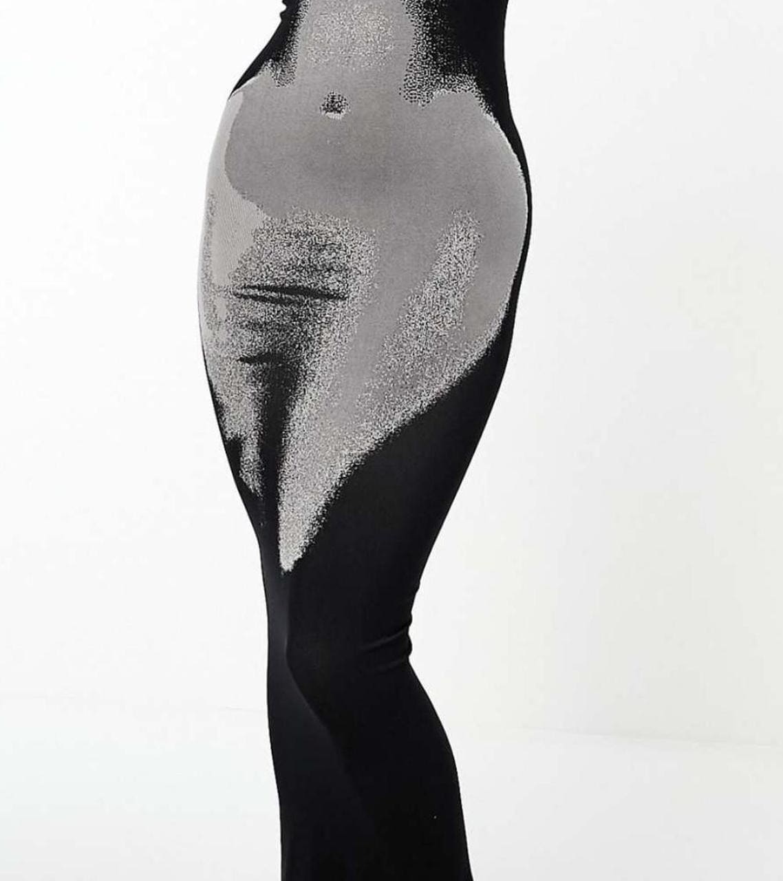 Long Sleeve Seamless Body Art Maxi Dress