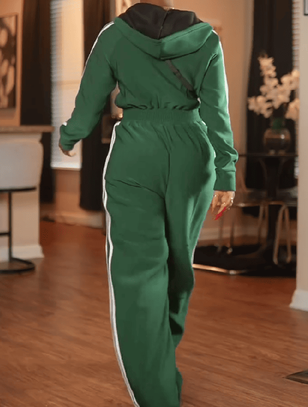 Striped Hooded Jumpsuit