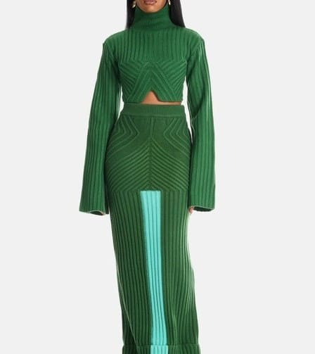 Knitted top & skirt 2pc set