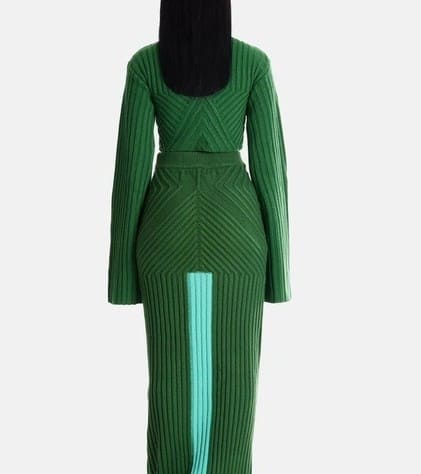 Knitted top & skirt 2pc set