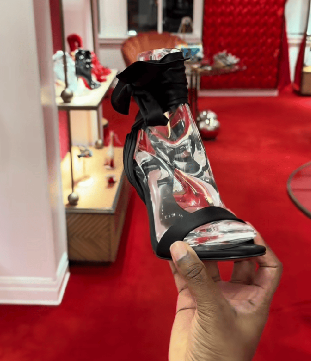 Crystal Bow Silk-tie Red Sole Heels