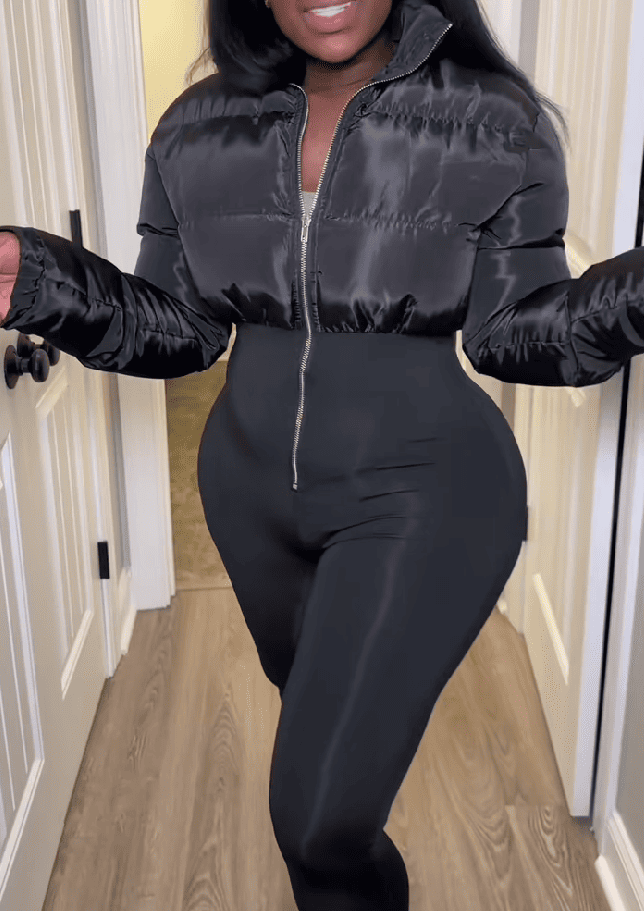 Orange Puffer Jumpsuit