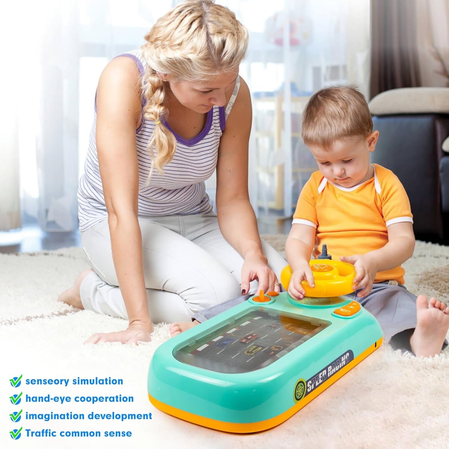 Racing Adventure Car Steering Wheel Toy for Kids