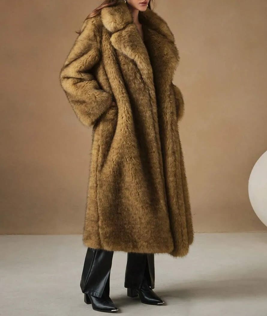 New Fluffy Long Faux fur Coat