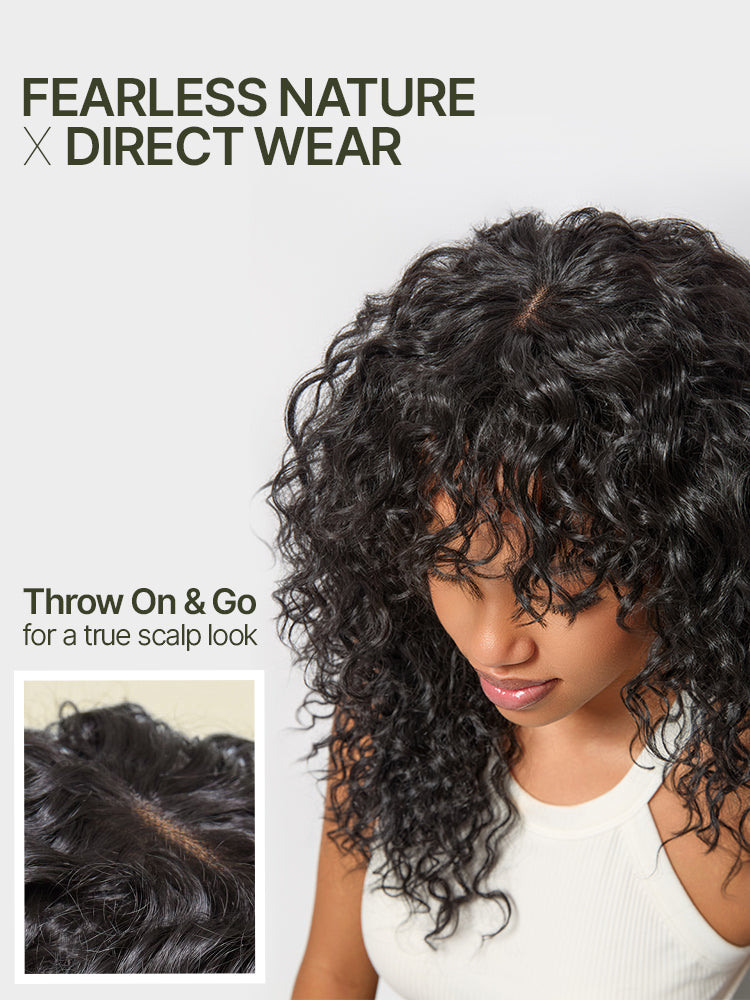 Blend Human Hair Wig with Effortless Shaggy Waves