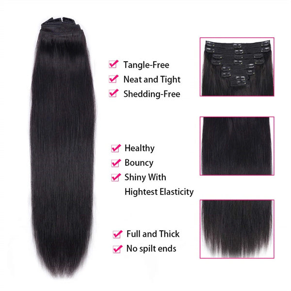 Straight Hair Clip In Extension Human Hair