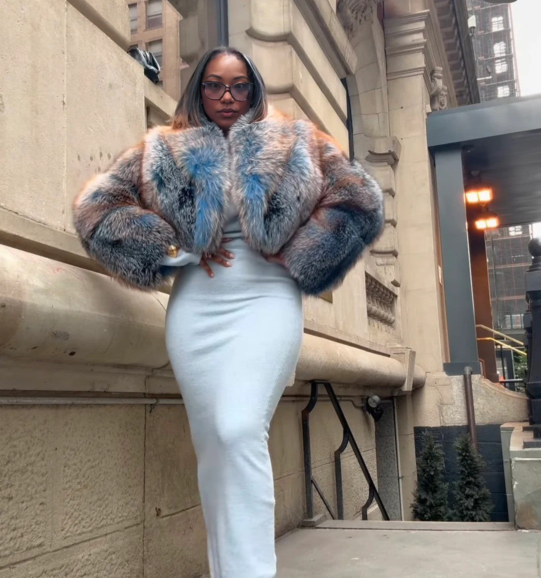 Fox Bomber Crop Jacket