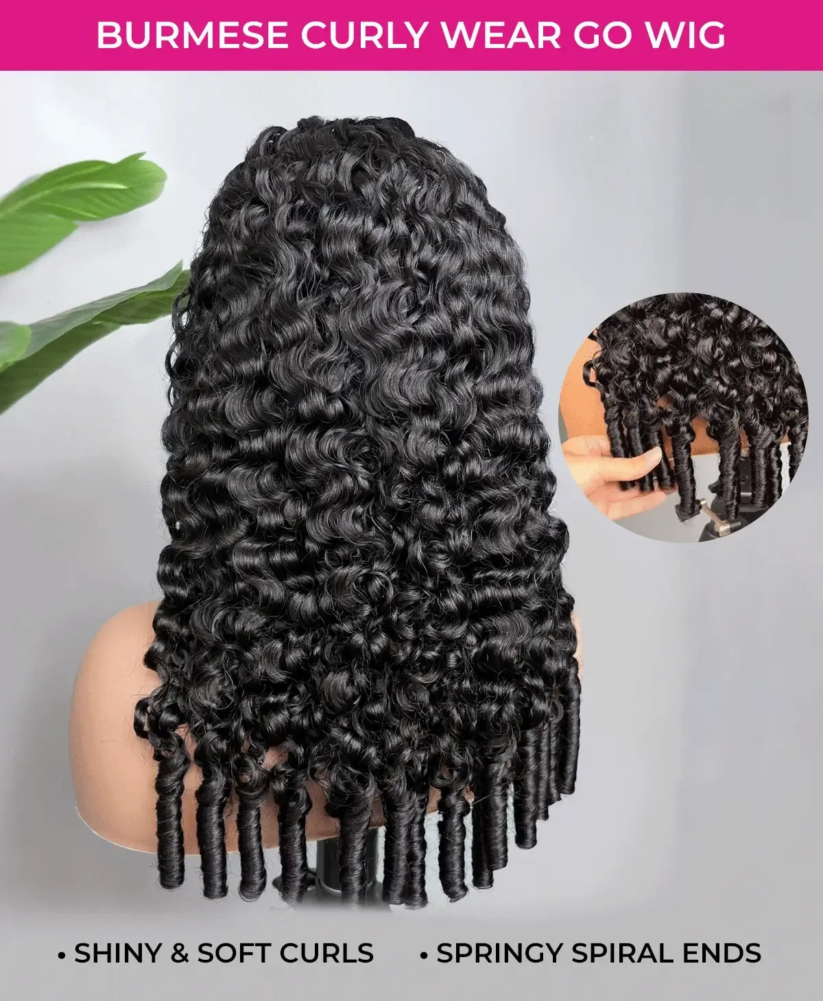 Burmese Curly Half Wig