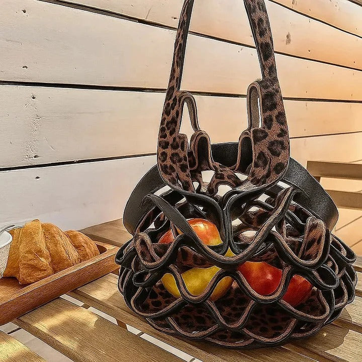 Genuine Leather Folding Tote Bag