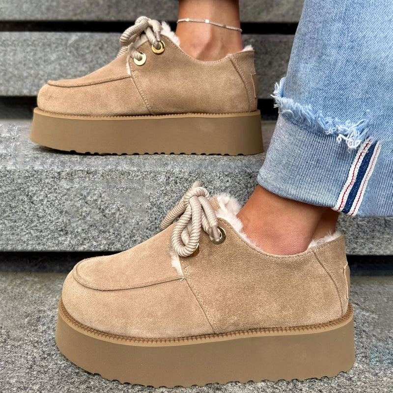 Platform Fleece-lined Lace-Up Warm Shoes
