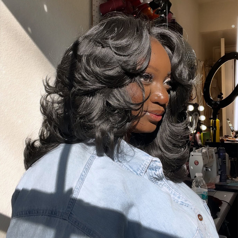 Lace Wig Mid-length Curls