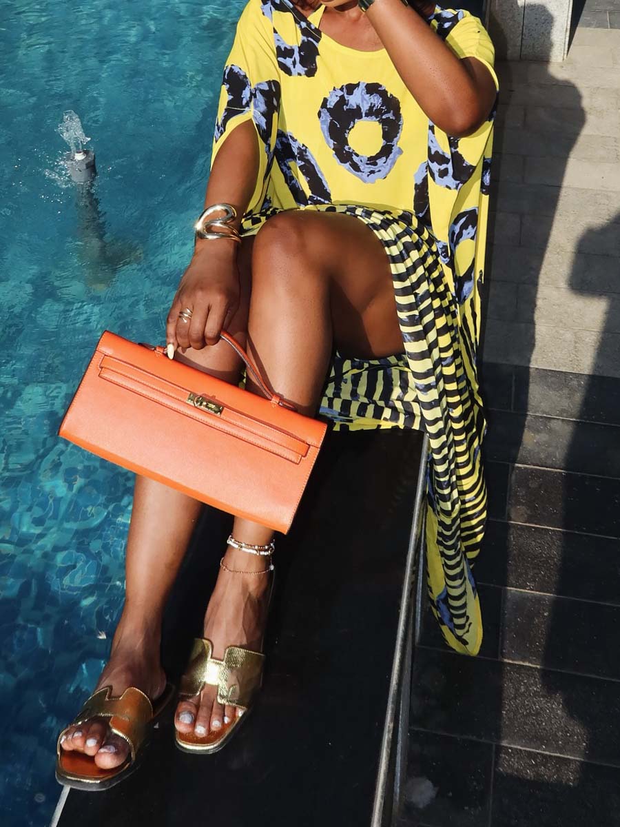 Striped Print Tie Up Loose Maxi Dress