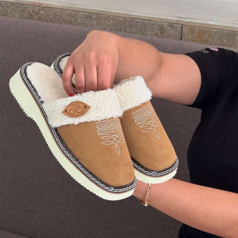 Lambswool Flat Slippers