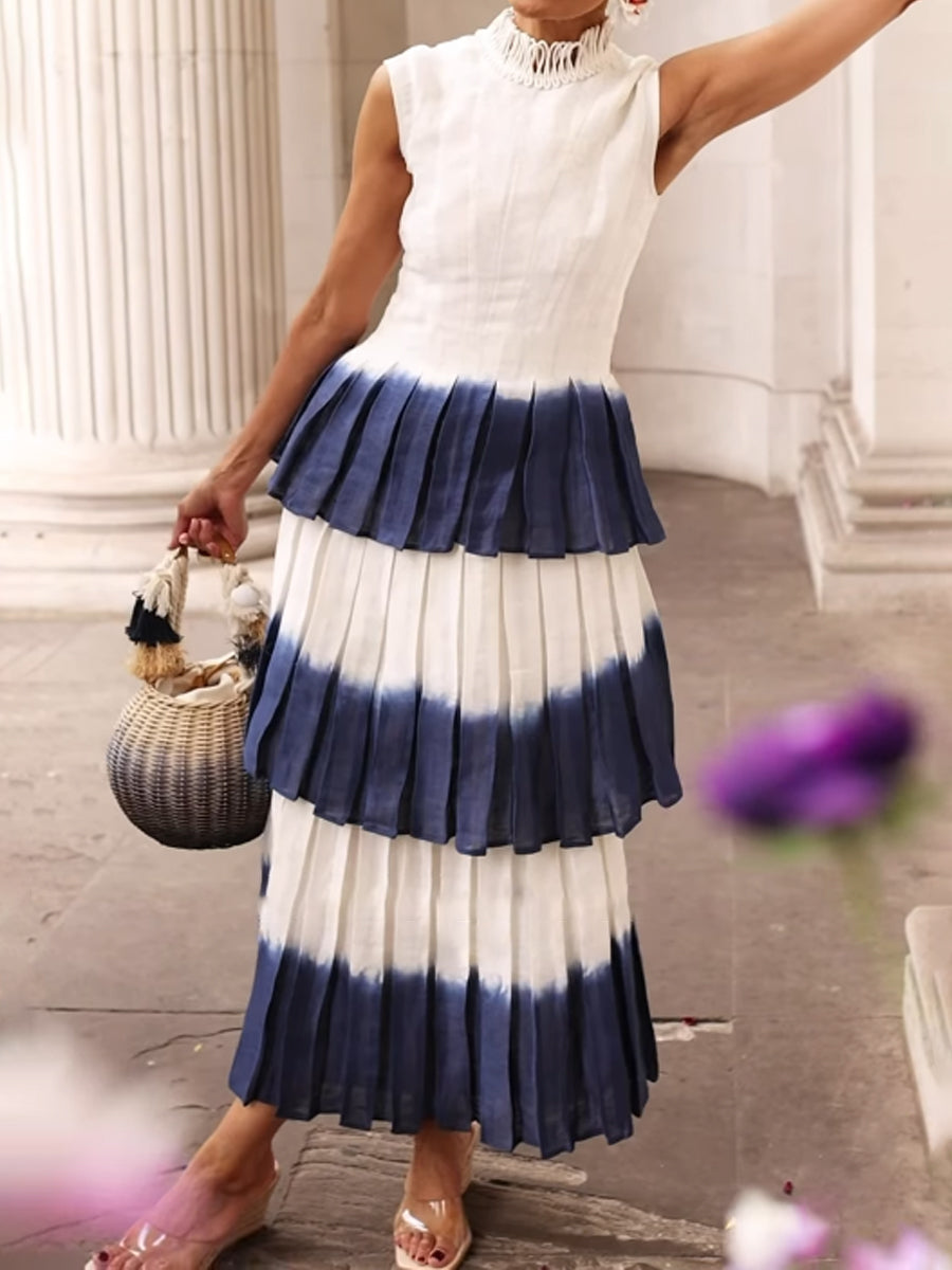 Gradient Print Elegant Tiers Dress