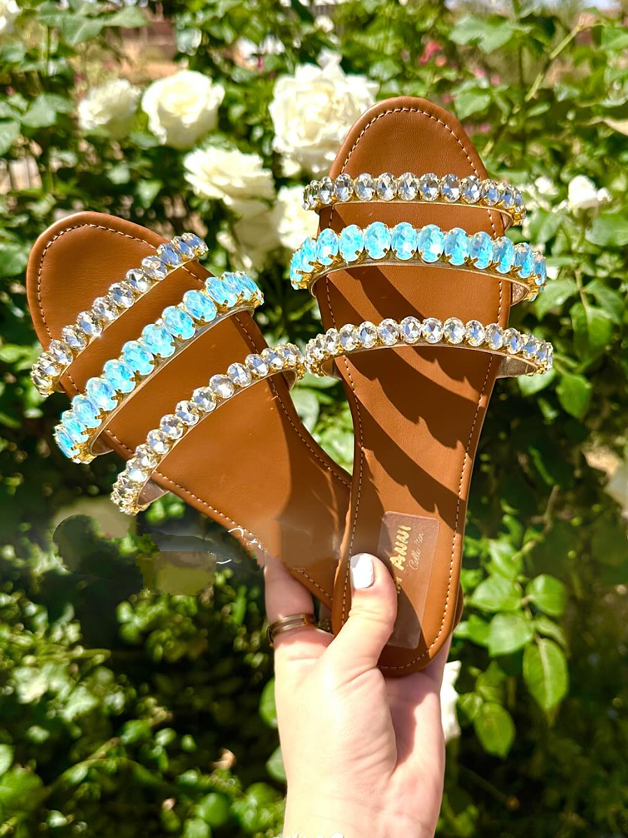Rhinestone Flat Sandals