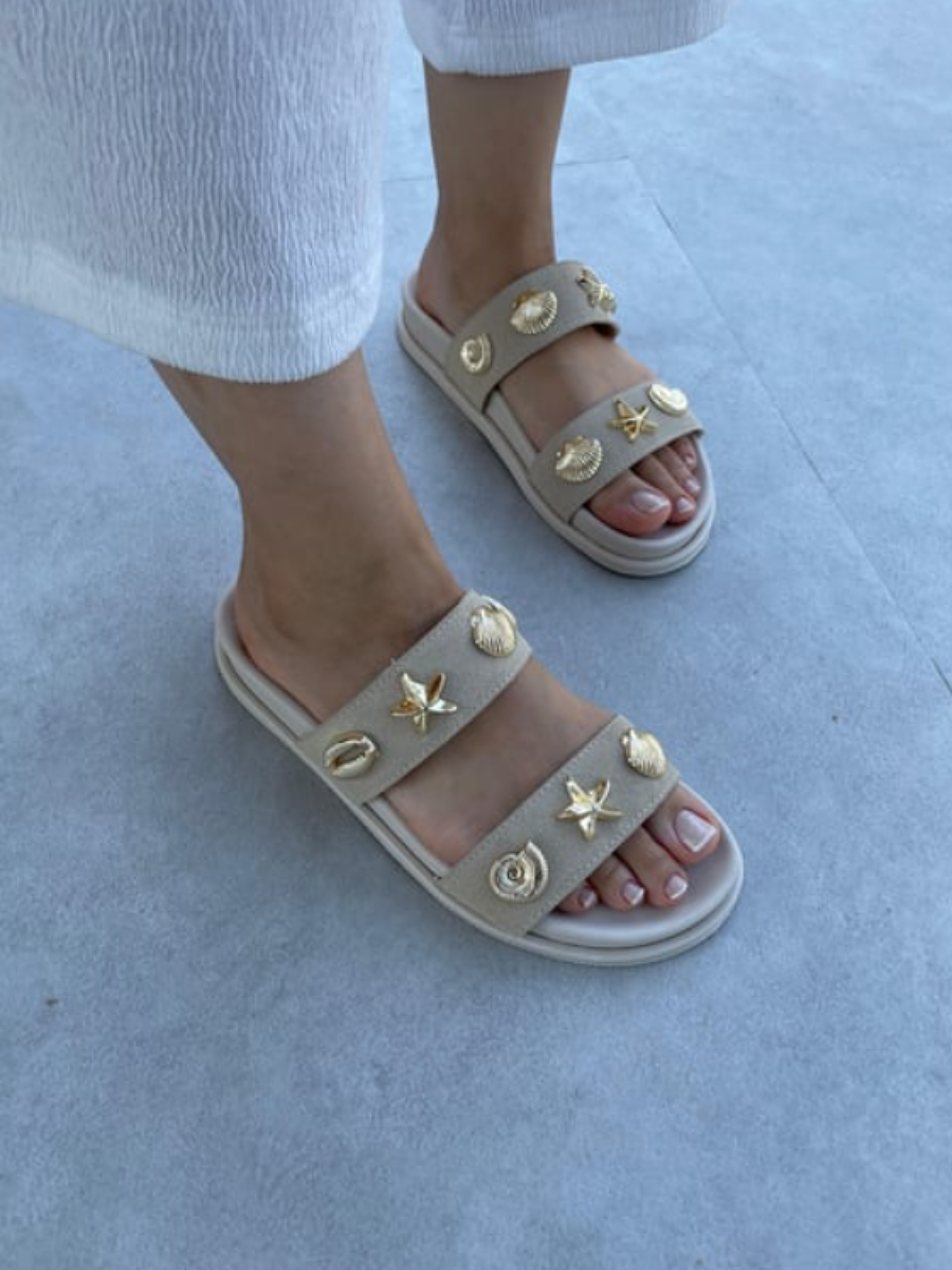 Suede Metallic Flats