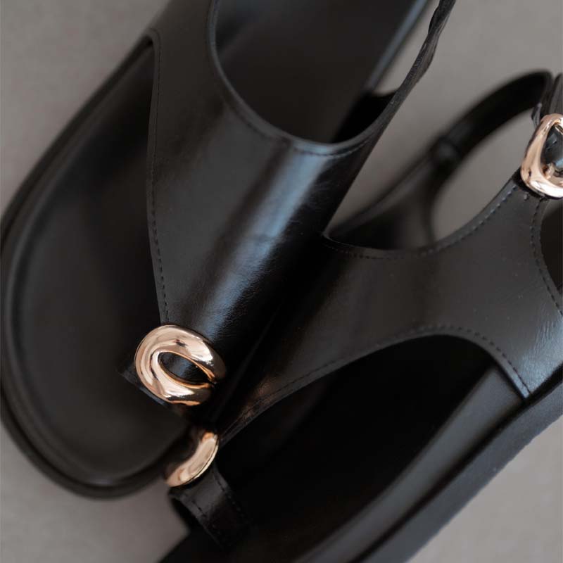 Buckle-Trimmed Flip-Flops Sandals