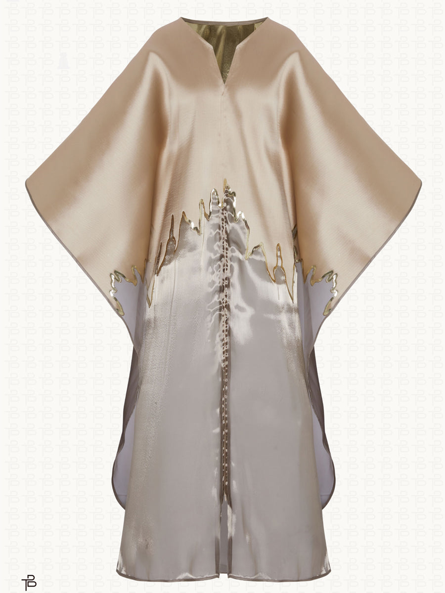 Split Neck Loose Printed Maxi Dress