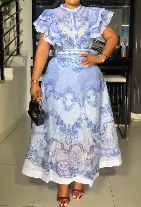 Demure Floral Maxi Dress