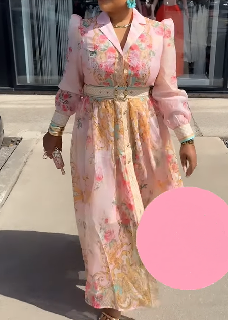 Elegant Printed Midi Occasion Dress