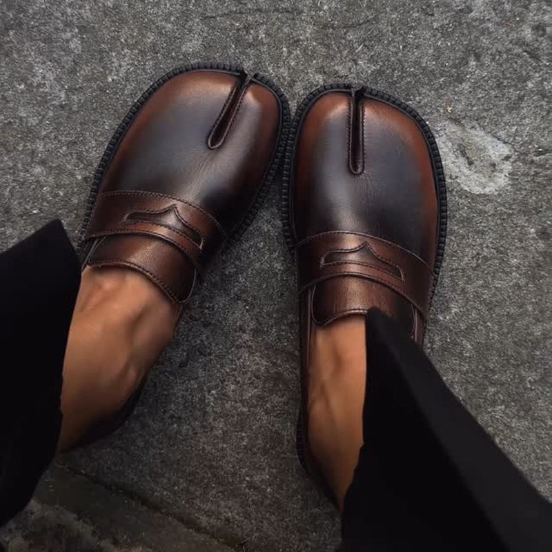 Statement leather toe flats