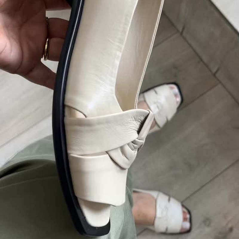 Square-toe Fishmouth Low-heel Single-layer Shoes