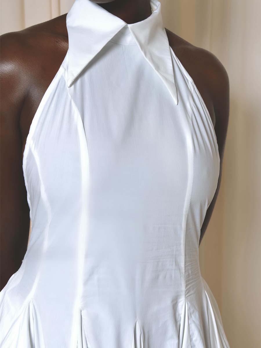 Patchwork Open Back Maxi Dress