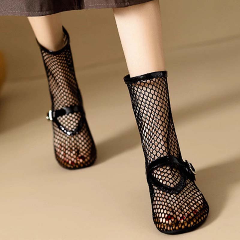 Fishnet High Ballet Mesh Boots