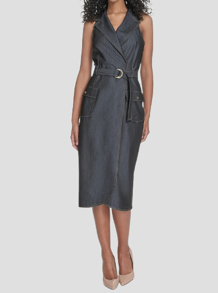 The Classy Denim Sleeveless Dress