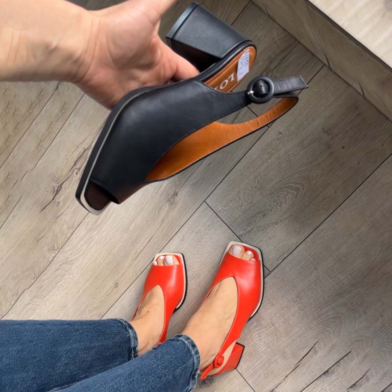 Thick Heel Fish-toe Sandals Pumps