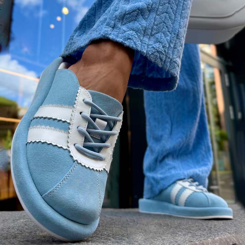 Color Block Lace-up Flat Half Slippers