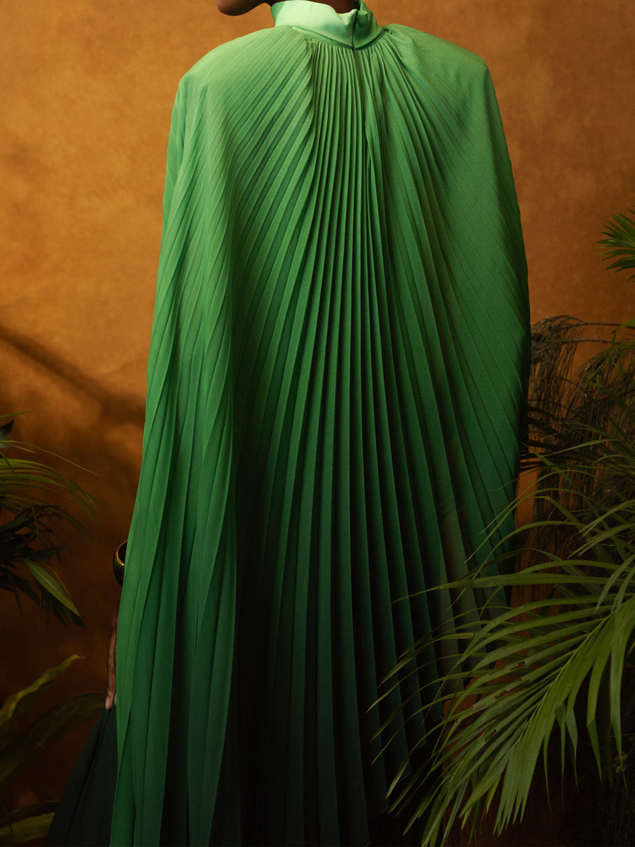 Asymmetric Hem Pleated Dress