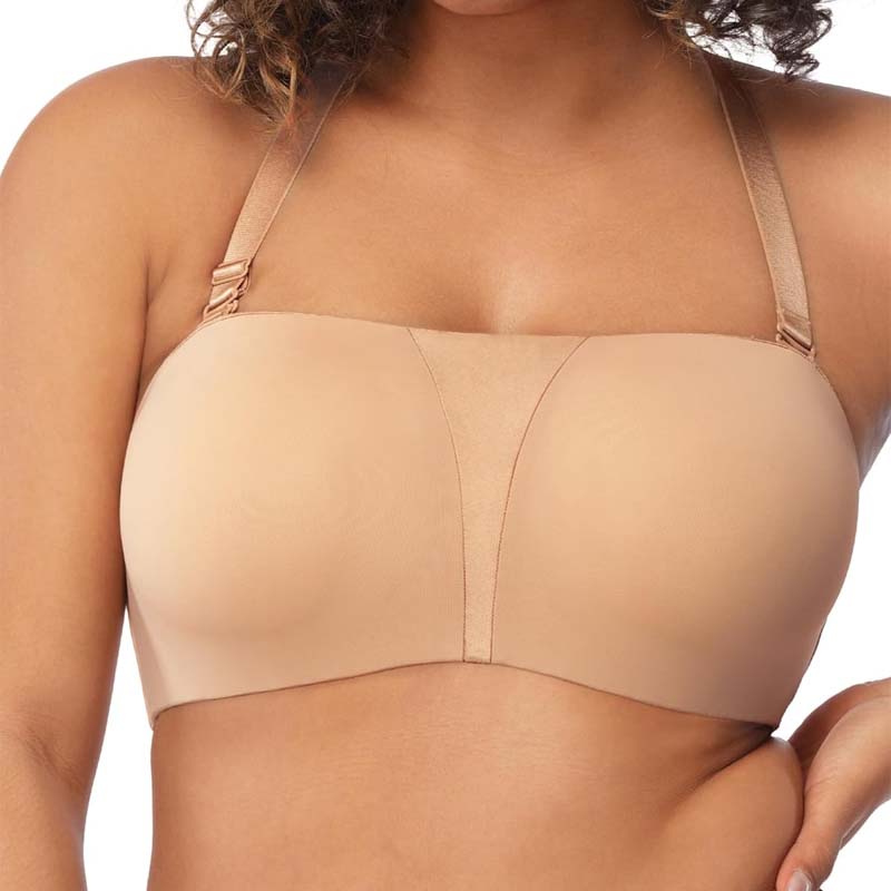 Plus Size Full Coverage Bandeau Fiery Bra Anti-Slip Underwire Support for Large Breast