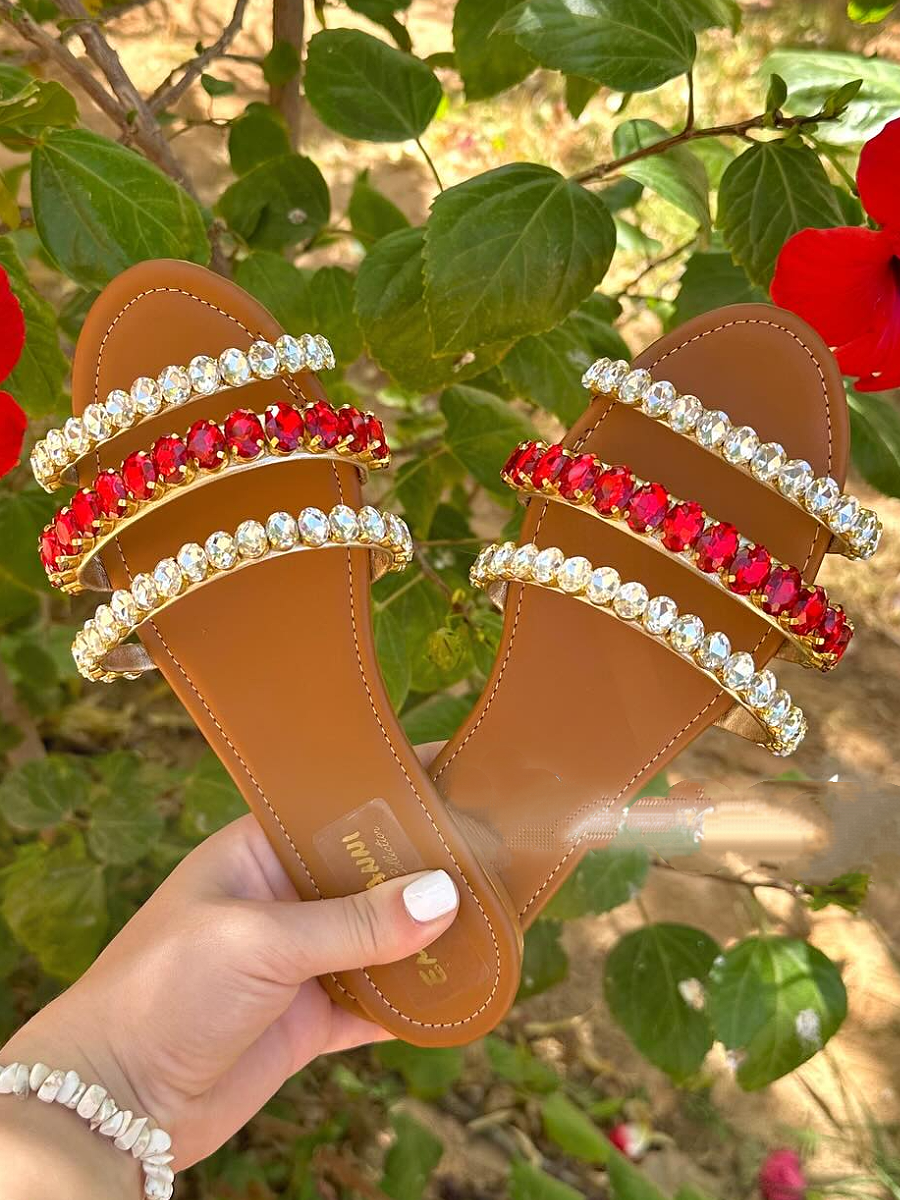 Rhinestone Flat Sandals