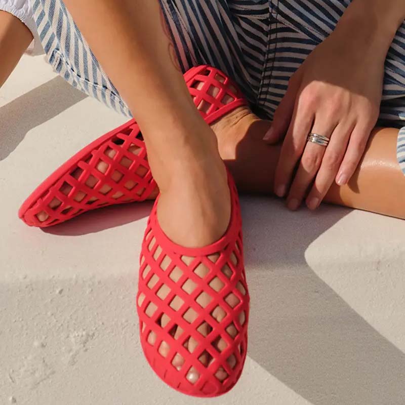 Summer Breathable Hollow-out Baotou Single-layer Shoes Slip-on Sandals