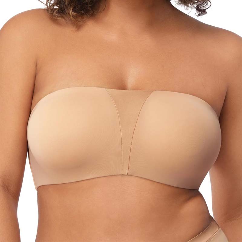 Plus Size Full Coverage Bandeau Fiery Bra Anti-Slip Underwire Support for Large Breast