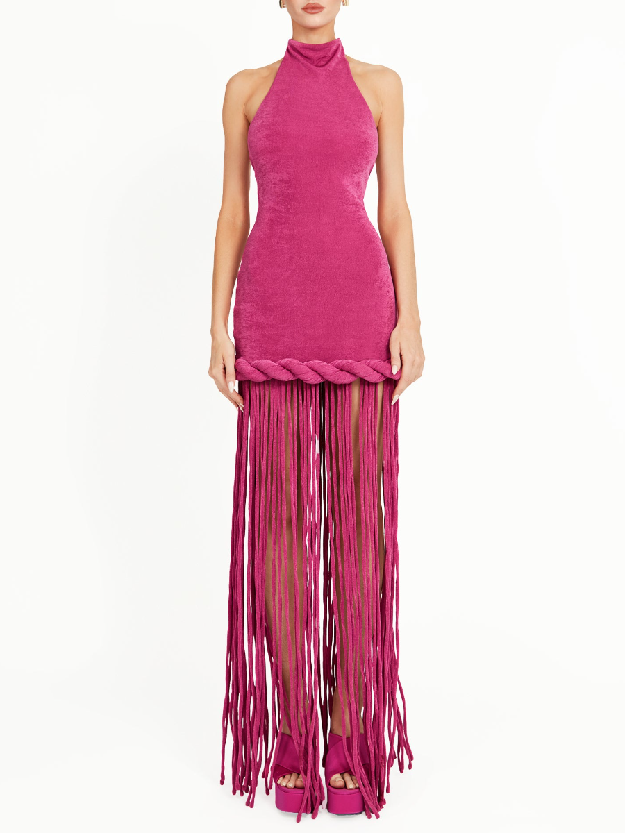 Hanged Neck Tassel Dress