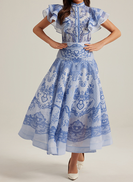 Demure Floral Maxi Dress