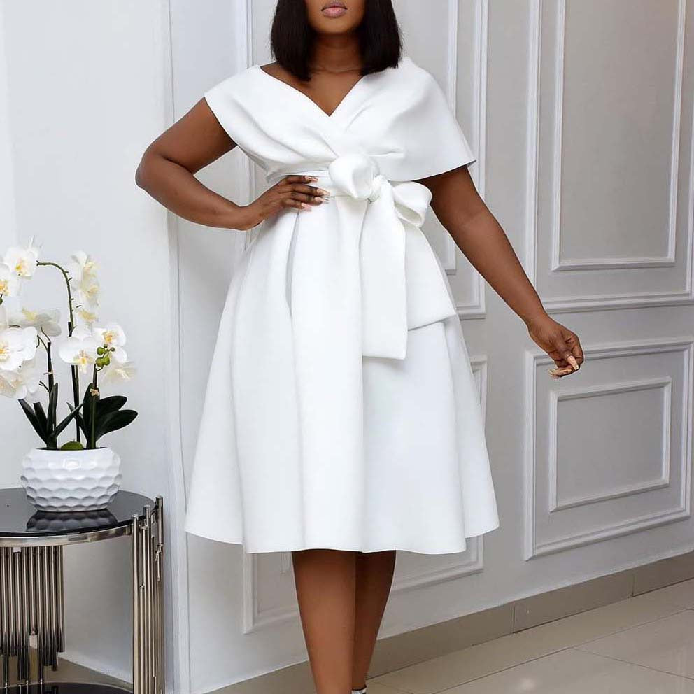 V-Neck Elegant Dress