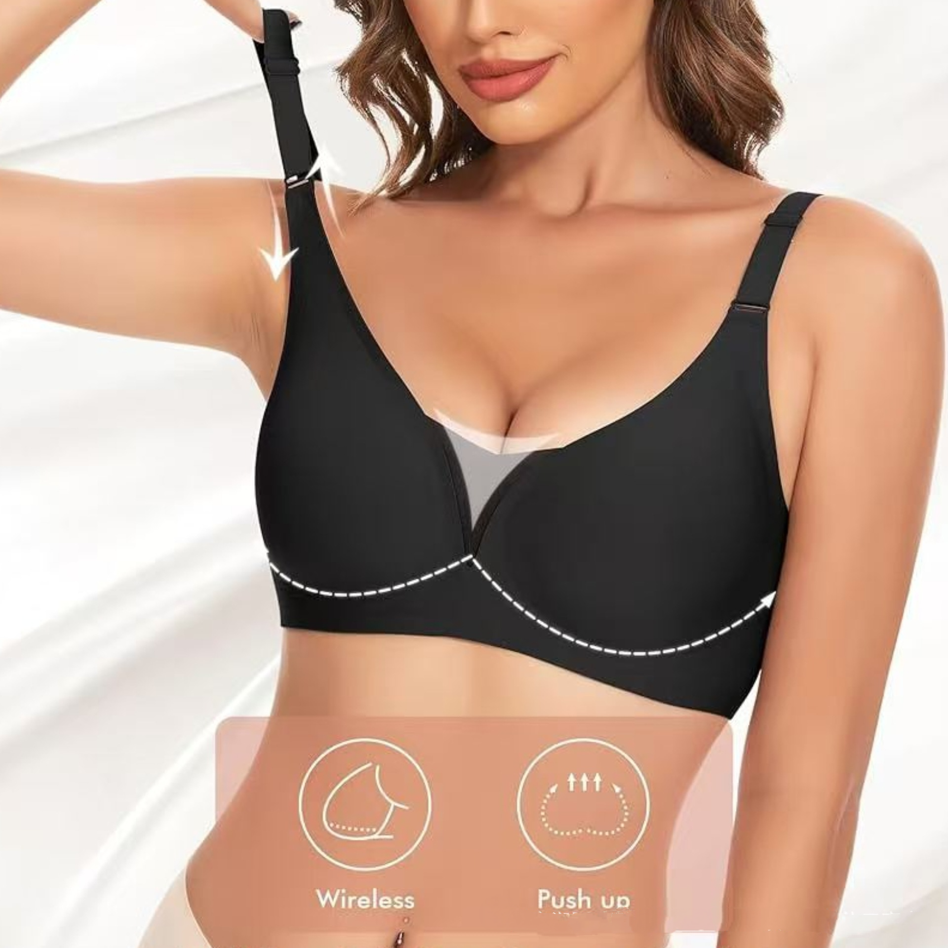Mesh Deep V Everyday Comfy Bra