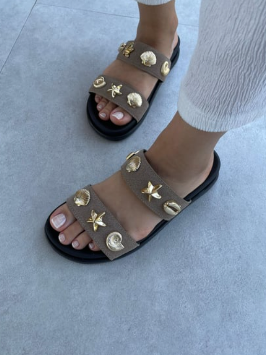 Suede Metallic Flats