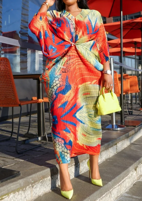 Comfy Floral Bat Sleeve Dress